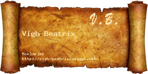 Vigh Beatrix névjegykártya